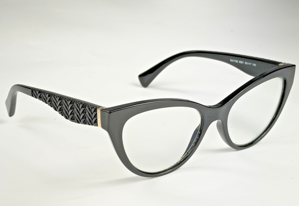 Ralph Lauren RA7106 5001 Black Womens Cat Eye 53-17-140 Eyeglasses FRAMES ONLY